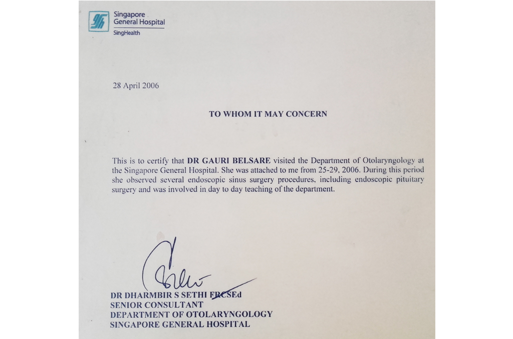 Belsare ENT Hospital Award 1
