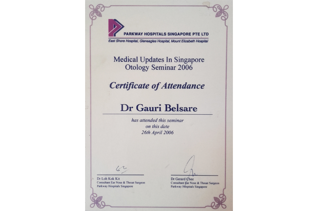 Belsare ENT Hospital Award 2